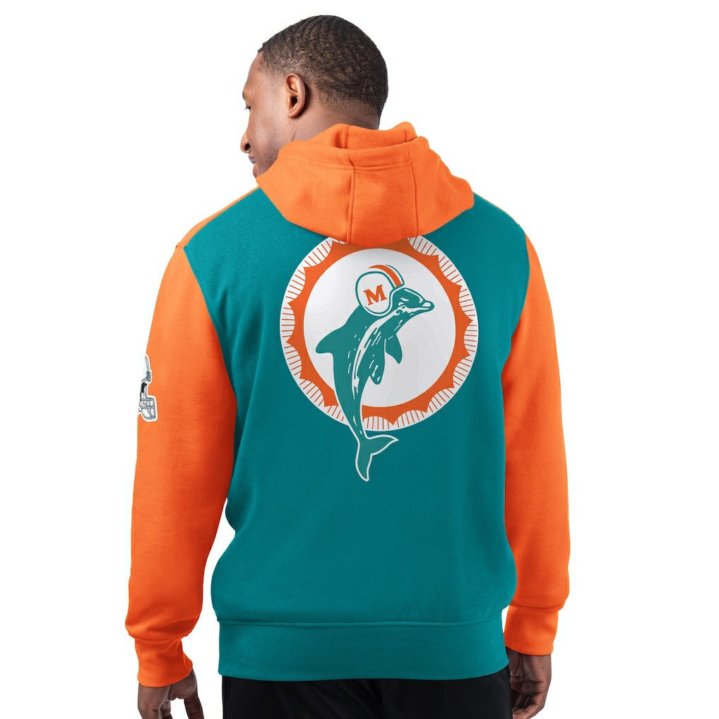 Miami Dolphins Starter Extreme Vintage Logo Pullover Hoodie Aqua