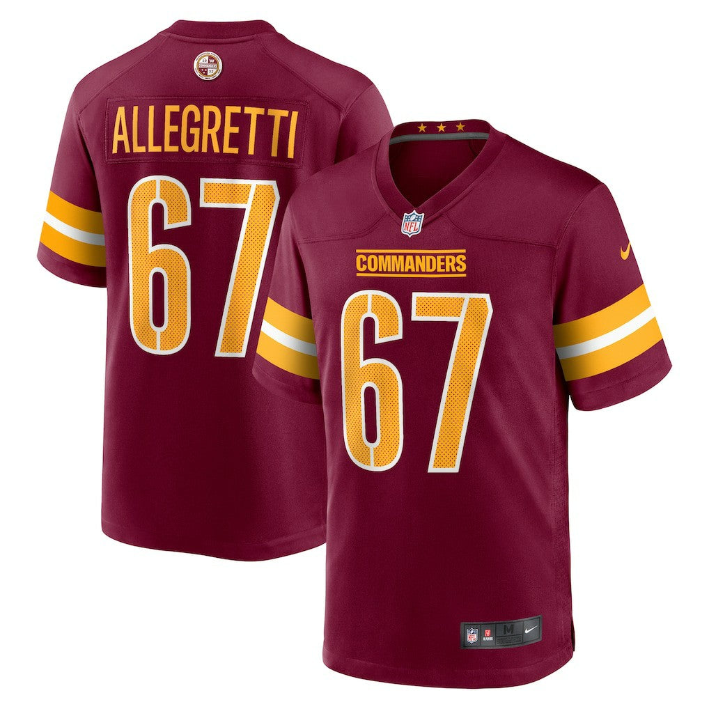 Nick Allegretti Washington Commanders Game Jersey Burgundy
