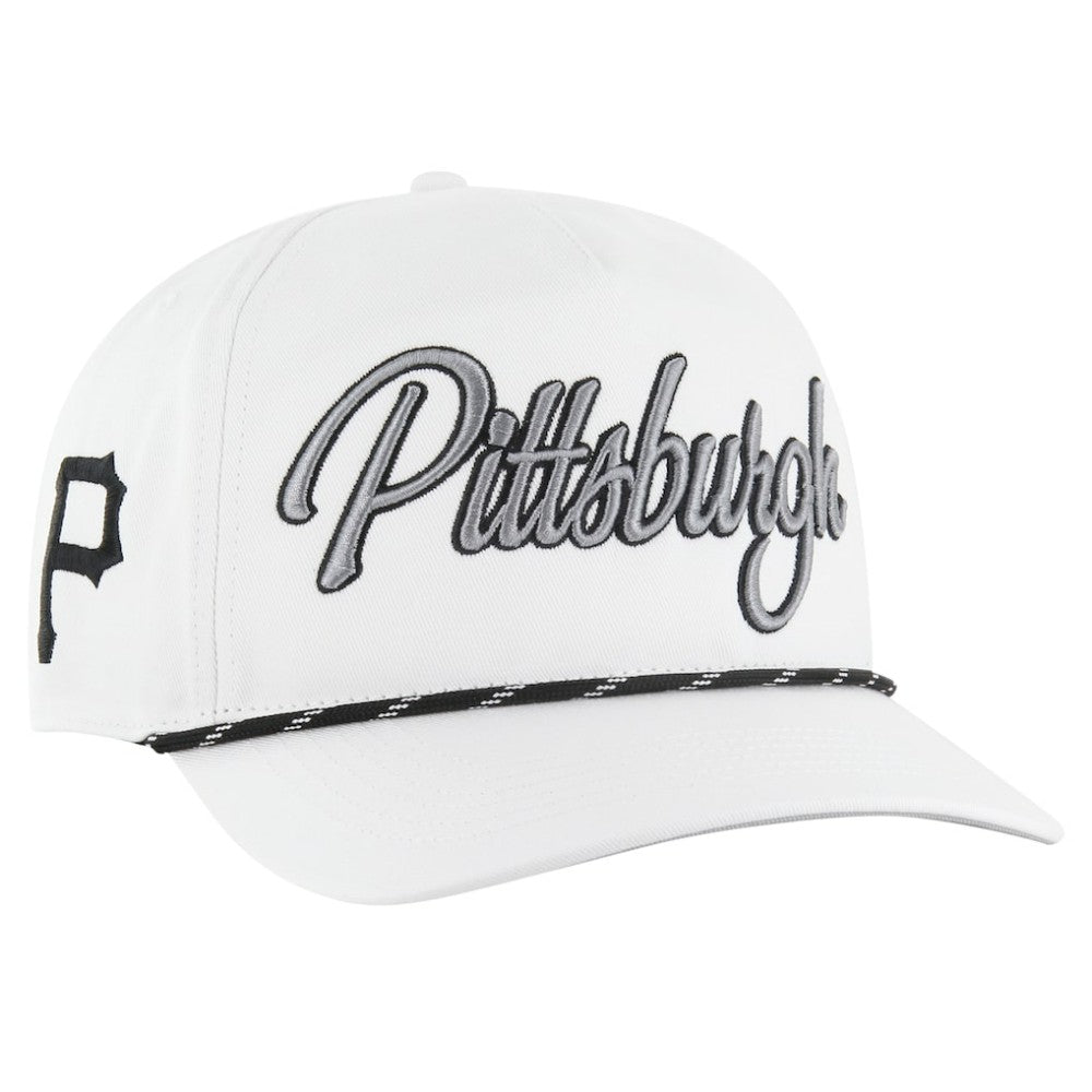 Pittsburgh Pirates '47 Overhand Speckle Hitch Rope Adjustable Hat - White Hats