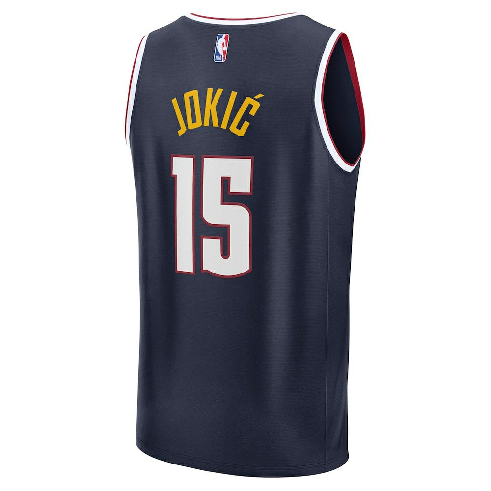 Nikola Jokic Denver Nuggets Fast Break Replica Player Jersey Icon Edition Navy