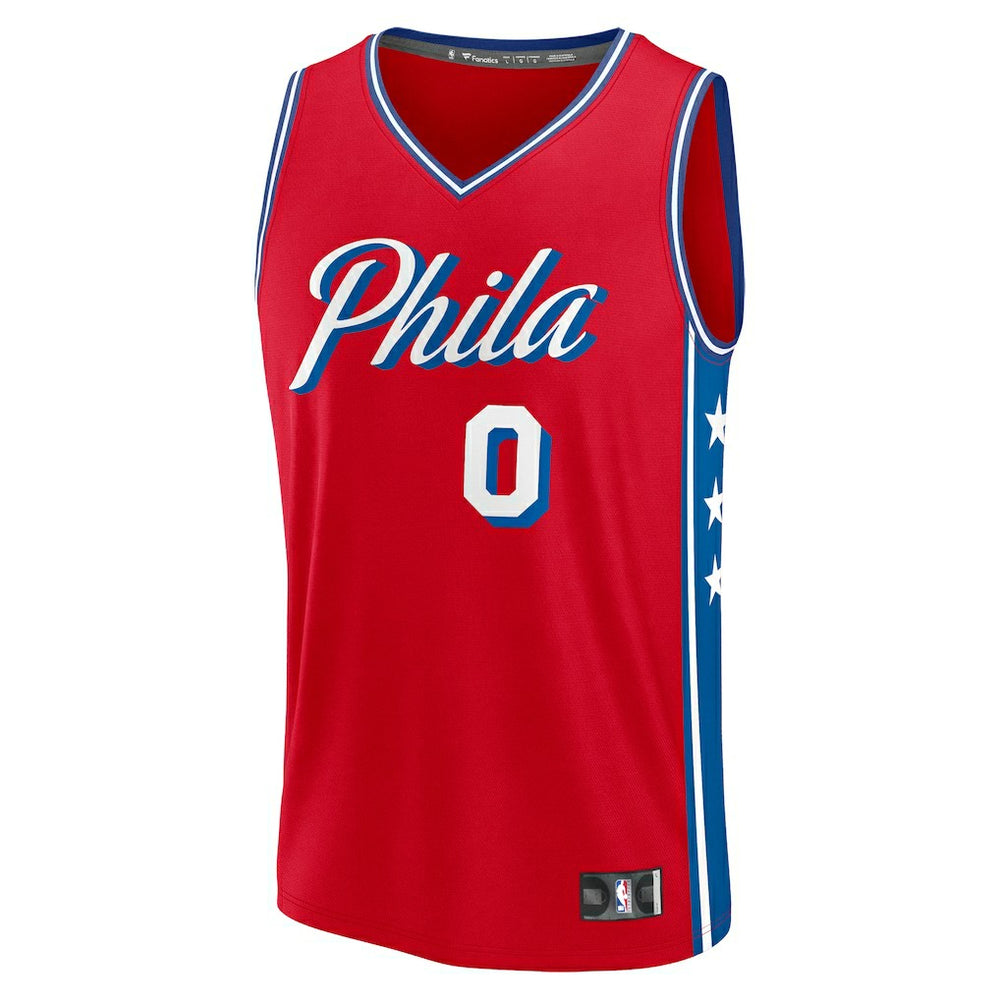 Tyrese Maxey Philadelphia 76ers Fast Break Replica Player Jersey Statement Edition Red