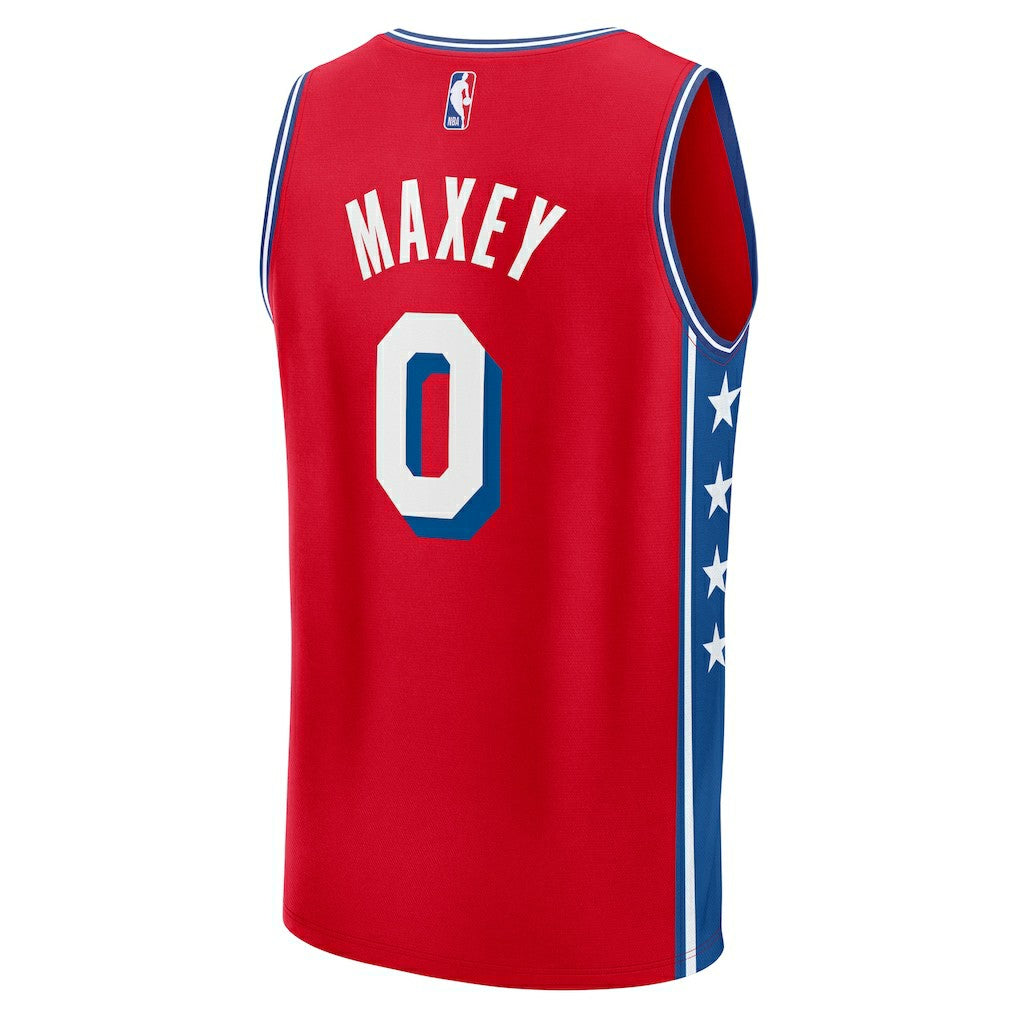 Tyrese Maxey Philadelphia 76ers Fast Break Replica Player Jersey Statement Edition Red