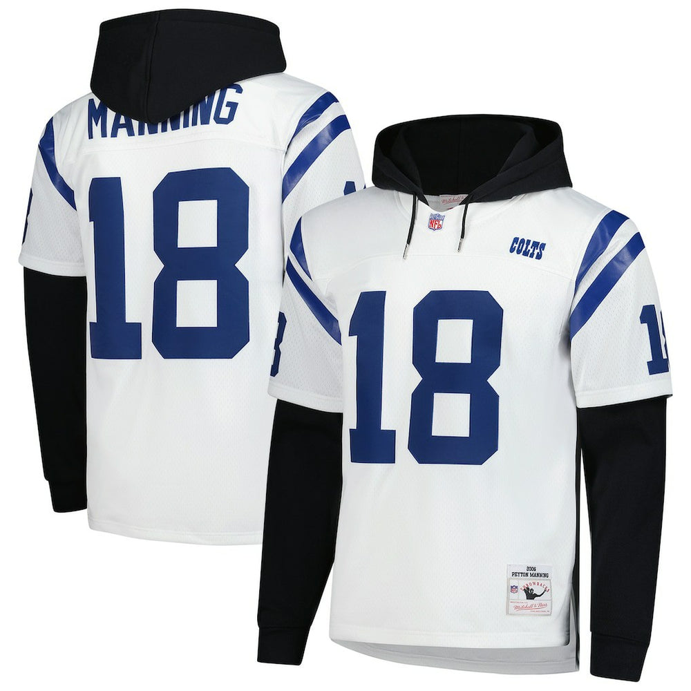 Peyton Manning Indianapolis Colts Player Name & Number Hoodie Legacy Jersey White