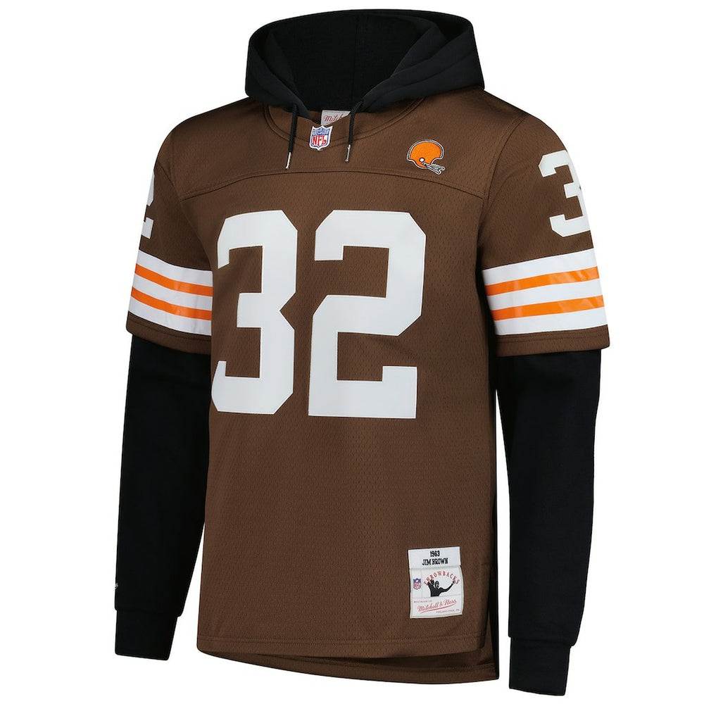 Jim Brown Cleveland Browns Player Name & Number Hoodie Legacy Jersey Brown