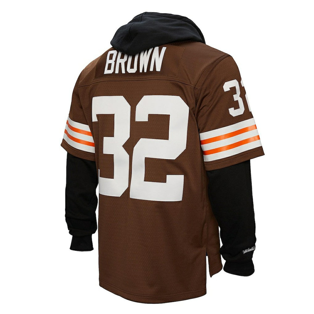 Jim Brown Cleveland Browns Player Name & Number Hoodie Legacy Jersey Brown