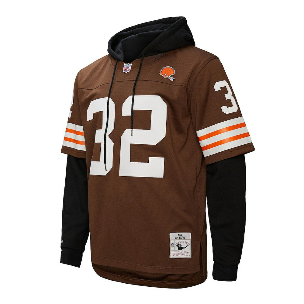 Jim Brown Cleveland Browns Player Name & Number Hoodie Legacy Jersey Brown