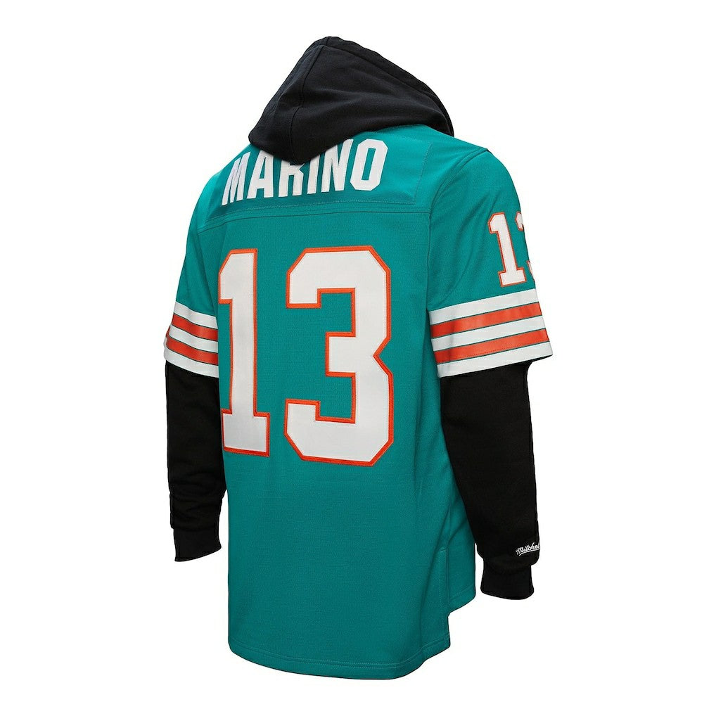 Dan Marino Miami Dolphins Player Name & Number Hoodie Legacy Jersey Aqua