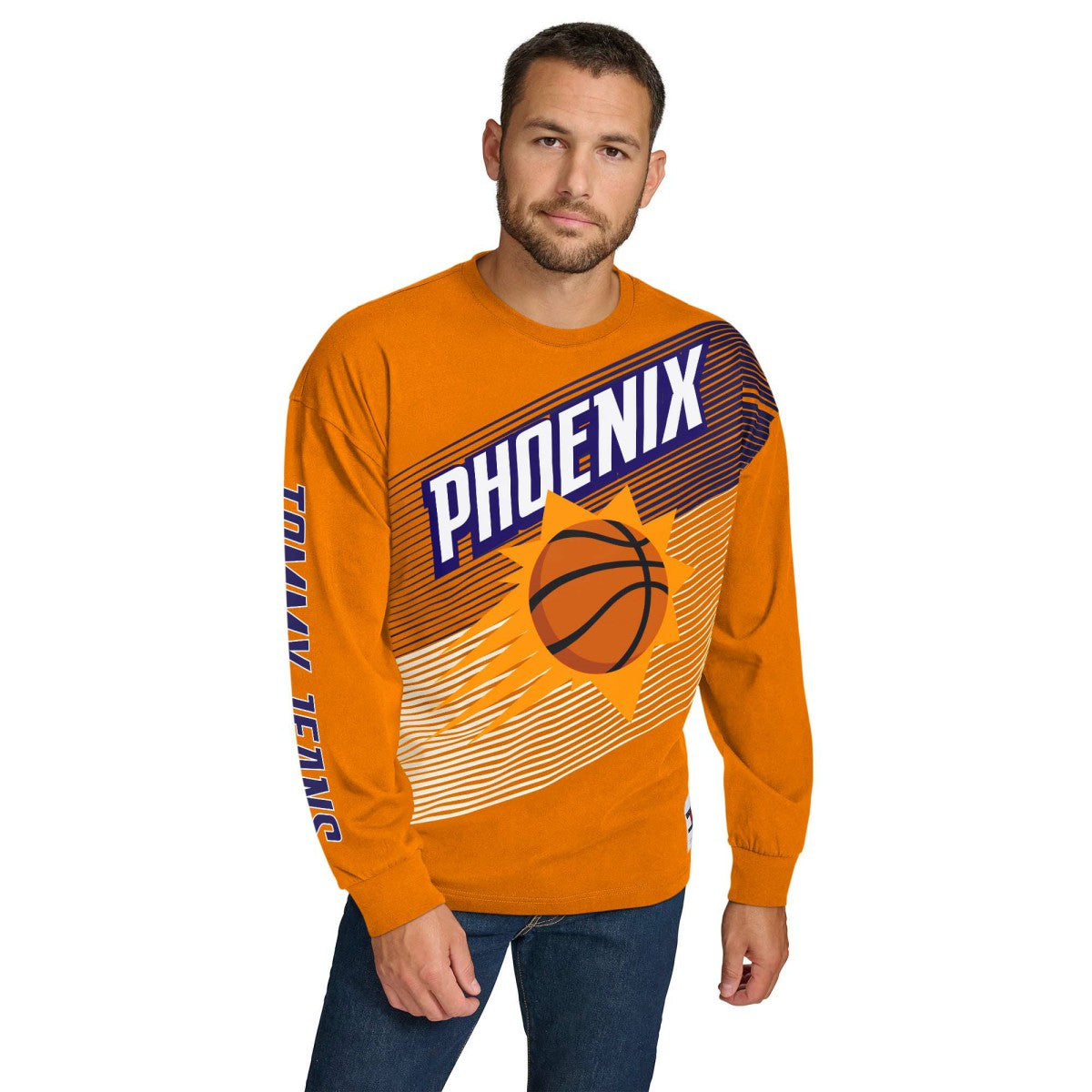Phoenix Suns Tommy Jeans Lucas Long Sleeve T-Shirt Orange