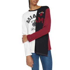 Miami Heat Tommy Jeans Women's Amelia Color Blocked Long Sleeve T-Shirt White/Black
