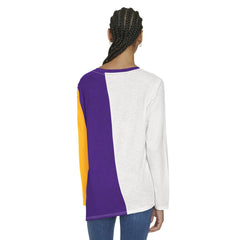 Los Angeles Lakers Tommy Jeans Women's Amelia Color Blocked Long Sleeve T-Shirt White/Purple