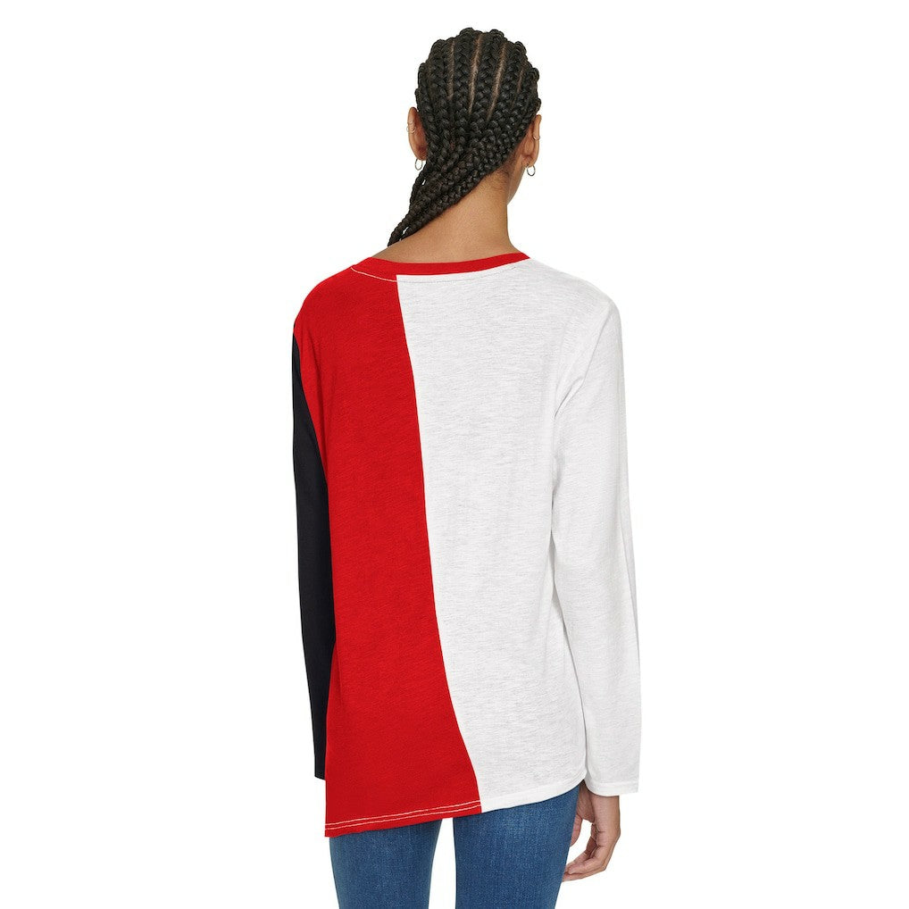 Atlanta Hawks Tommy Jeans Women's Amelia Color Blocked Long Sleeve T-Shirt White/Red