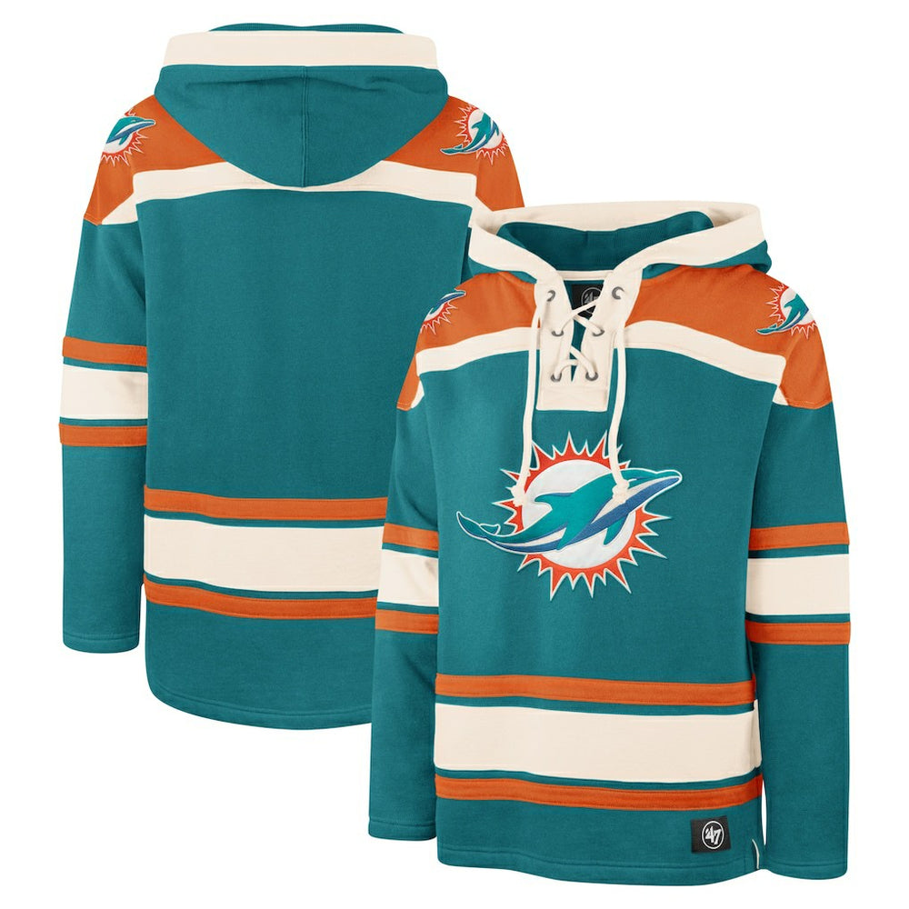 Miami Dolphins '47 Superior Lacer Pullover Hoodie Aqua