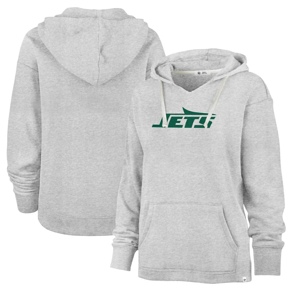 New York Jets '47 Women's Premier Kennedy V-Neck Pullover Hoodie Gray