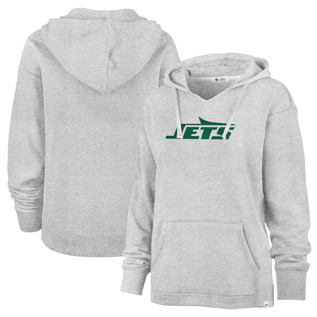 New York Jets '47 Women's Premier Kennedy V-Neck Pullover Hoodie Gray