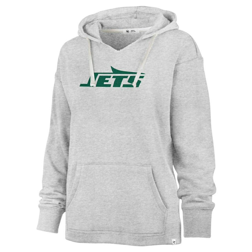 New York Jets '47 Women's Premier Kennedy V-Neck Pullover Hoodie Gray