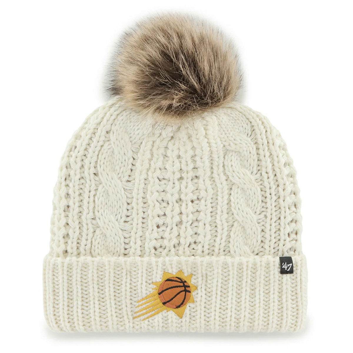Phoenix Suns '47 Women's Meeko Cuffed Knit Hat with Pom Cream