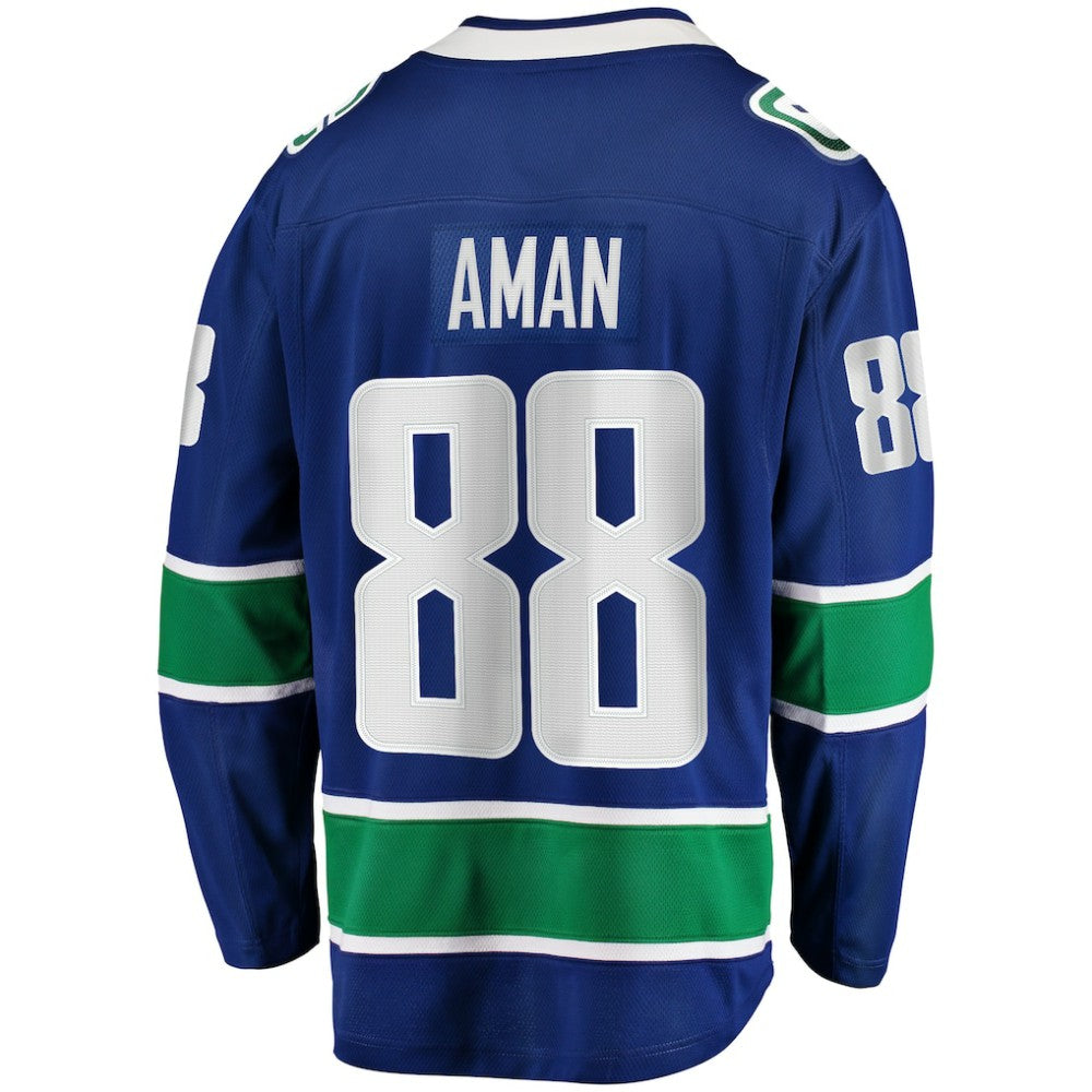 NHL Nils Aman Vancouver Canucks Fanatics Home Premier Breakaway Player Jersey - Blue