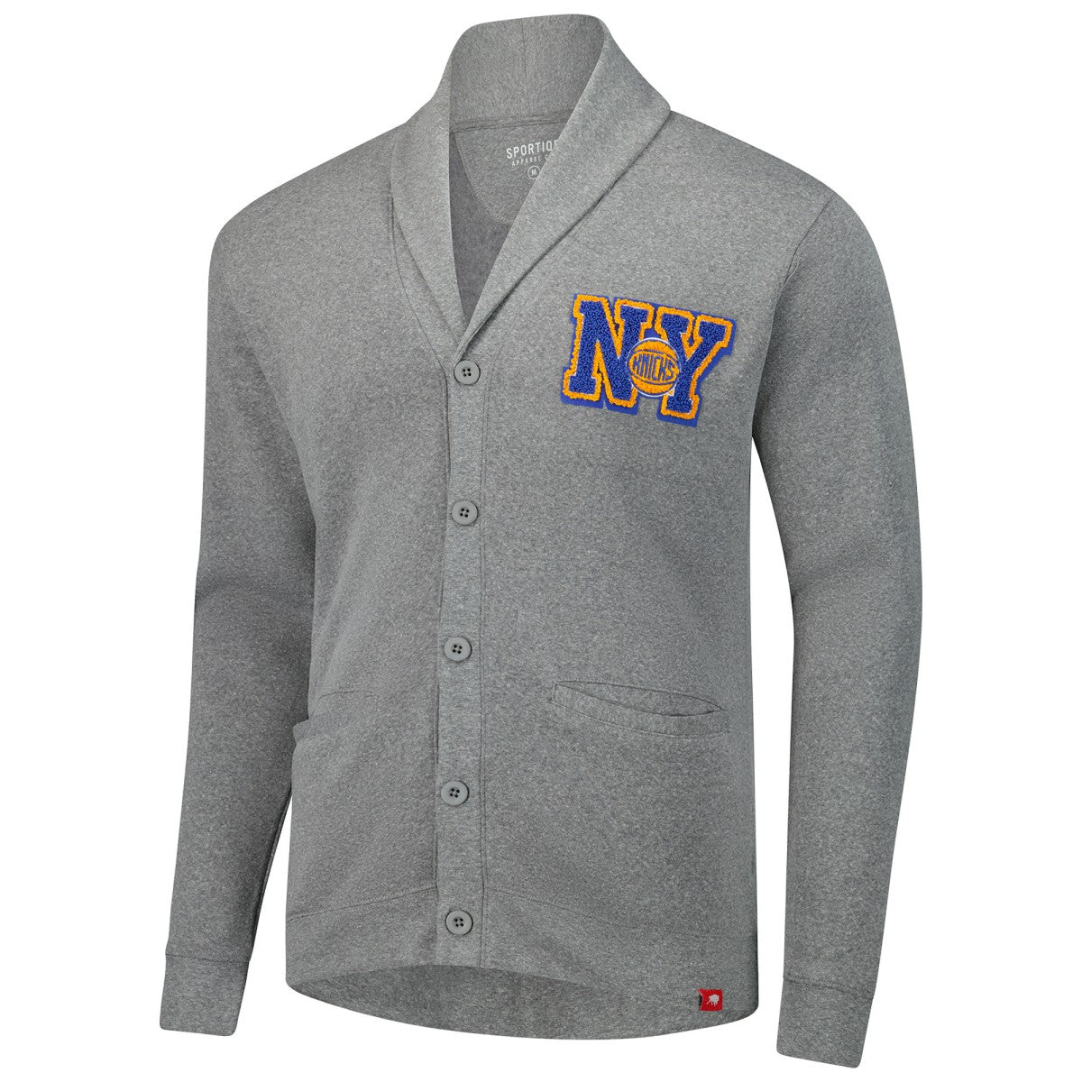 New York Knicks Sportiqe Unisex Henshaw Full-Button Cardigan Sweater Heather Gray