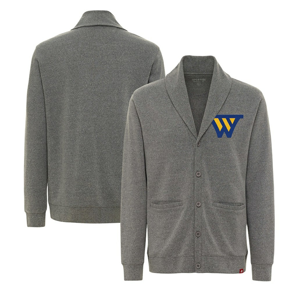Golden State Warriors Sportiqe Unisex Henshaw Long Sleeve Full-Button Cardigan Sweater Heather Gray