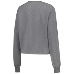 Los Angeles Lakers Sportiqe Women's Varsity Collection Kacey Cropped Pullover Sweatshirt Heather Gray