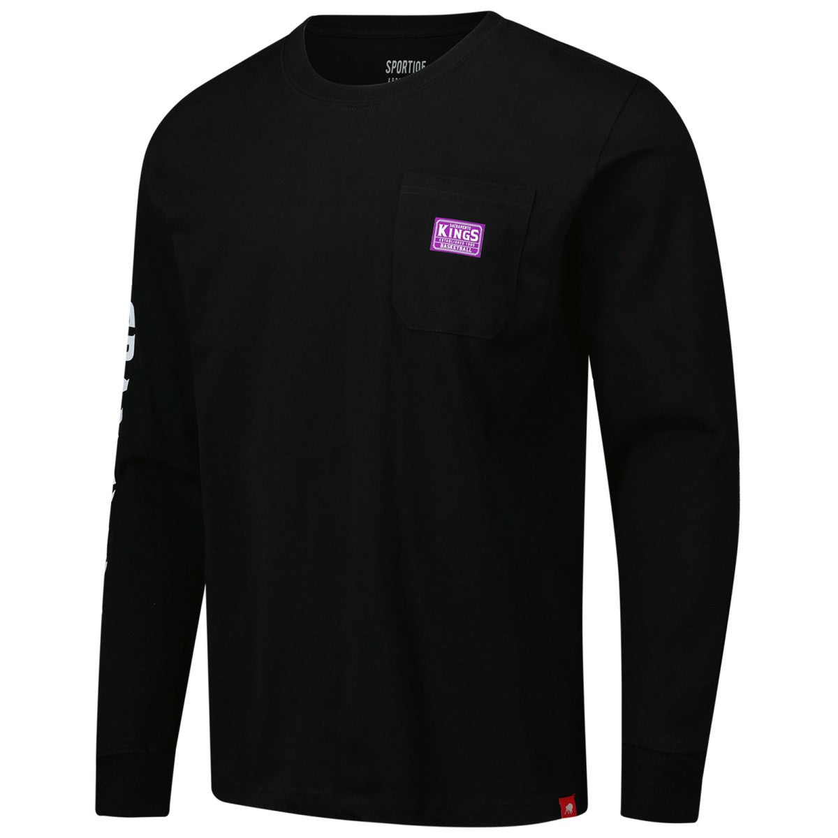 Sacramento Kings Sportiqe Unisex Wales Heavyweight Pocket Long Sleeve T-Shirt Black