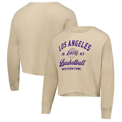 Los Angeles Lakers Sportiqe Unisex High Country Collection Cullen Waffle Knit Long Sleeve T-Shirt Cream