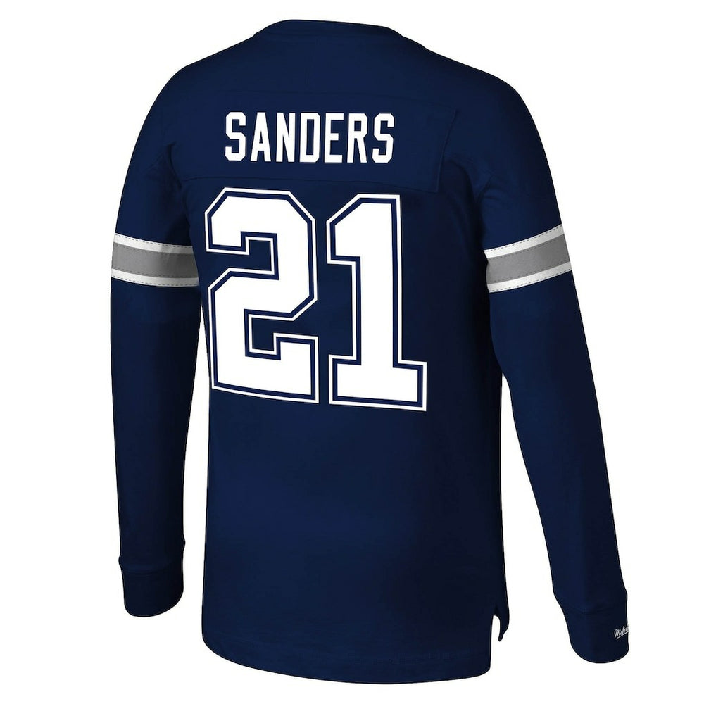 Deion Sanders Dallas Cowboys Retired Player Name & Number Long Sleeve Top Navy