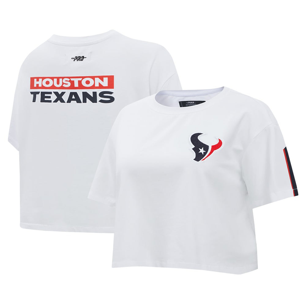 Houston Texans Pro Standard Women's Away Cropped Boxy T-Shirt White