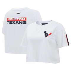 Houston Texans Pro Standard Women's Away Cropped Boxy T-Shirt White