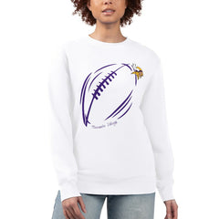 Minnesota Vikings G-III 4Her by Carl Banks Women's Football Logo Graphic Fleece Tri-Blend Pullover Sweatshirt White