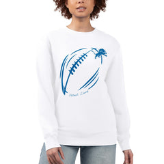 Detroit Lions G-III 4Her by Carl Banks Women's Football Logo Graphic Fleece Tri-Blend Pullover Sweatshirt White