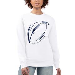 Seattle Seahawks G-III 4Her by Carl Banks Women's Football Logo Graphic Fleece Tri-Blend Pullover Sweatshirt White