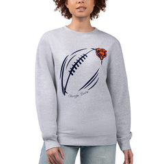 Chicago Bears G-III 4Her by Carl Banks Women's Football Logo Graphic Fleece Tri-Blend Pullover Sweatshirt Heather Gray