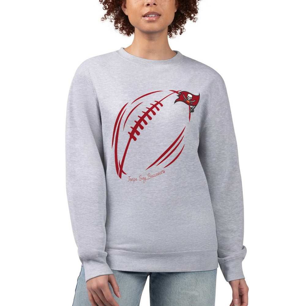 Tampa Bay Buccaneers G-III 4Her by Carl Banks Women's Football Logo Graphic Fleece Tri-Blend Pullover Sweatshirt Heather Gray