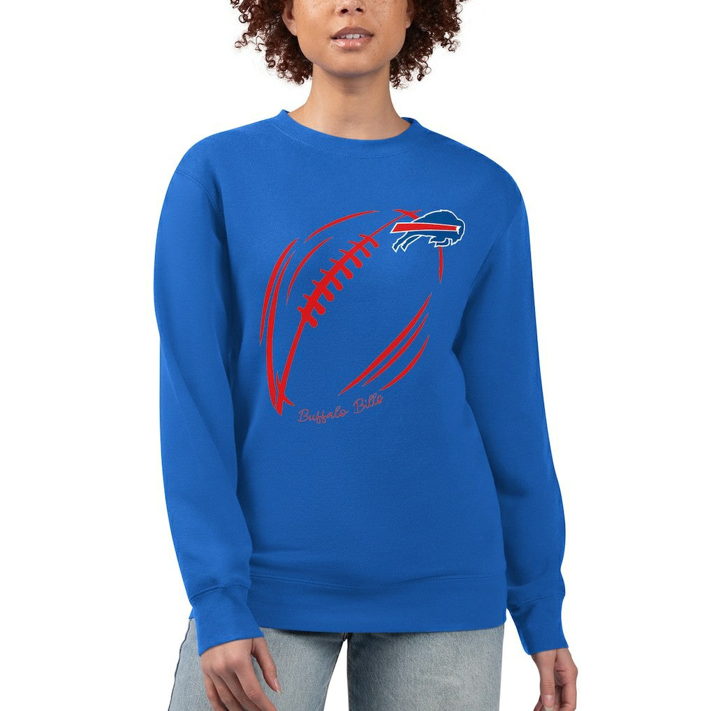 Buffalo Bills G-III 4Her by Carl Banks Women's Football Logo Graphic Fleece Tri-Blend Pullover Sweatshirt Royal