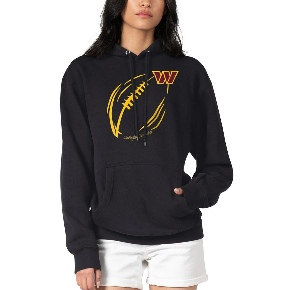 Washington Commanders G-III 4Her by Carl Banks Women's Football Logo Fleece Tri-Blend Pullover Hoodie Black