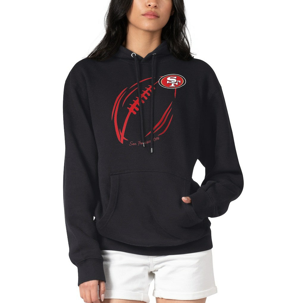 San Francisco 49ers G-III 4Her by Carl Banks Women's Football Logo Fleece Tri-Blend Pullover Hoodie Black