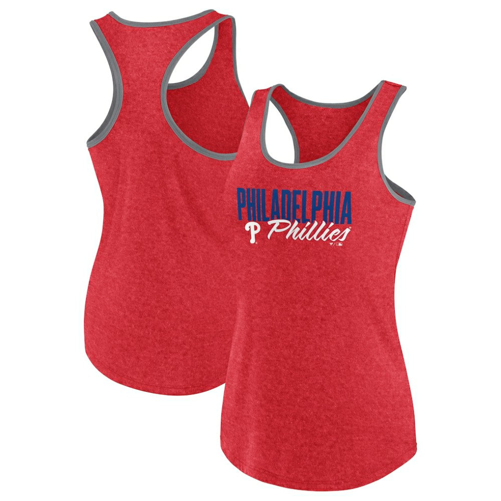 Philadelphia Phillies Profile Women's Plus Size Racerback Tank Top - Red Tanks