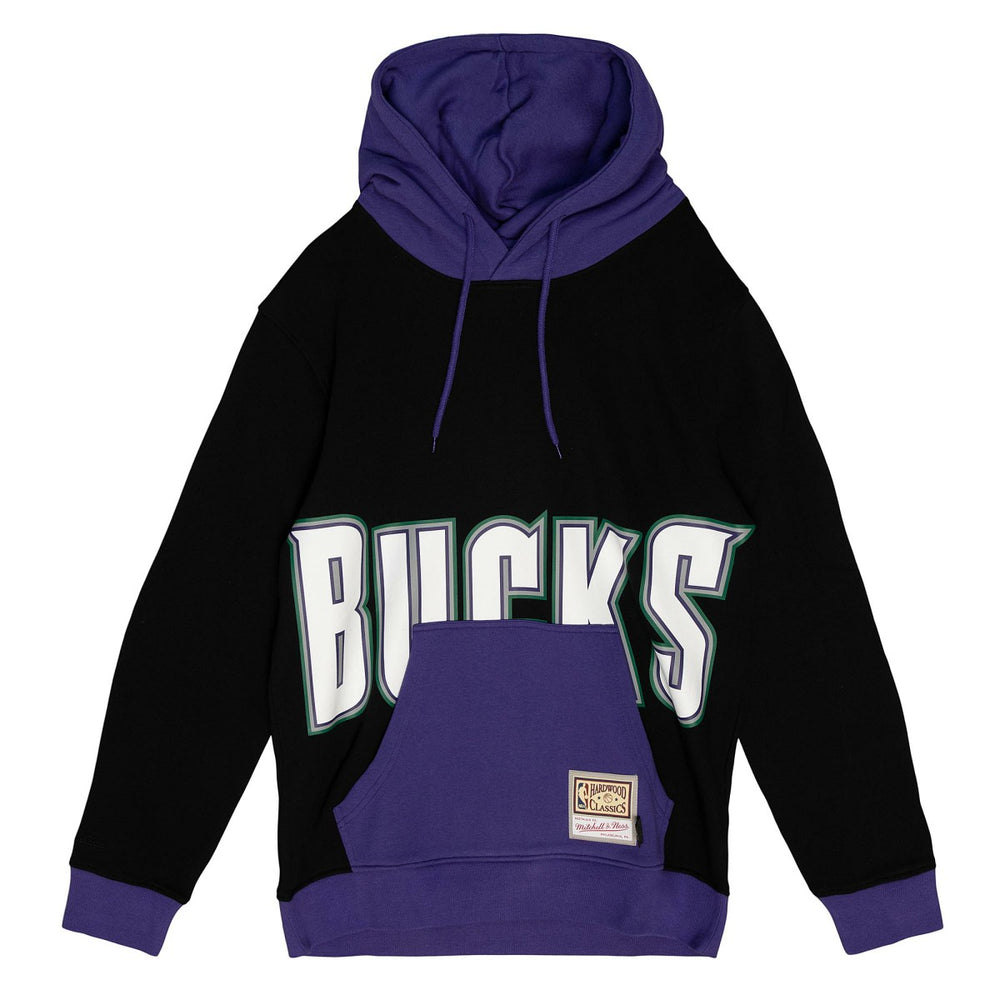 Milwaukee Bucks Hardwood Classics Big Face 5.0 Pullover Hoodie Black