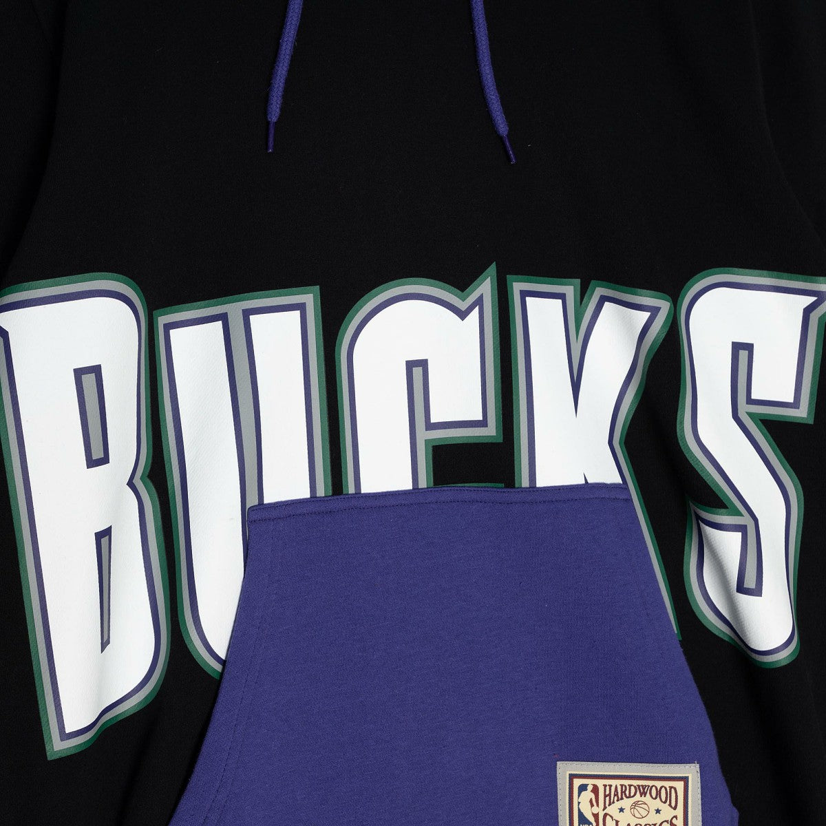 Milwaukee Bucks Hardwood Classics Big Face 5.0 Pullover Hoodie Black