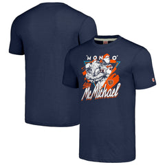 Steve McMichael Chicago Bears Homage Unisex Caricature Retired Player Tri-Blend T-Shirt Navy