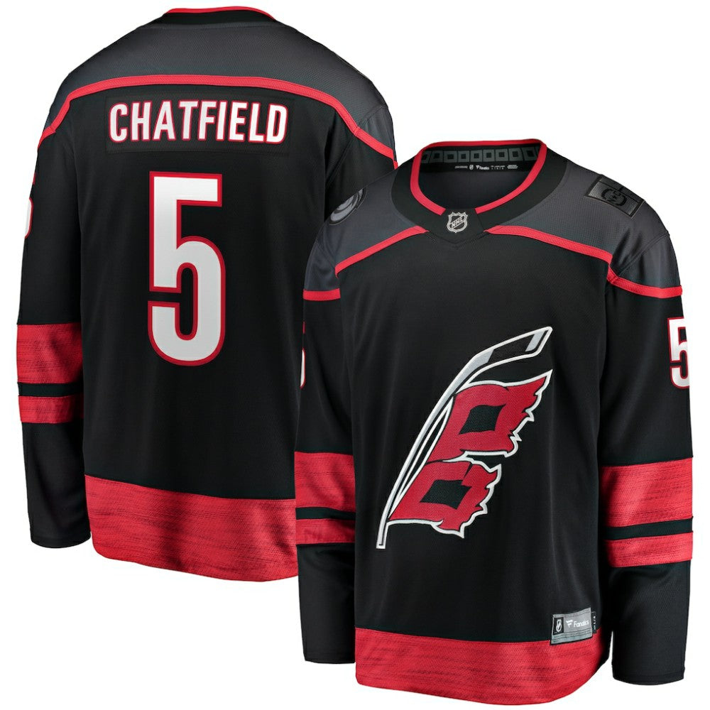 NHL Jalen Chatfield Carolina Hurricanes Fanatics Home Premier Breakaway Player Jersey - Black