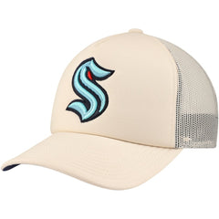 NHL Seattle Kraken Mitchell & Ness Foam Front Trucker Adjustable Hat - Cream