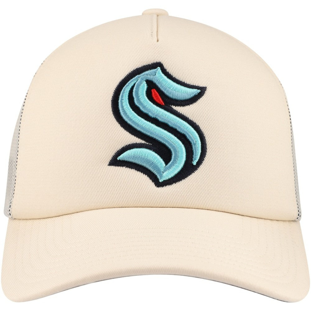NHL Seattle Kraken Mitchell & Ness Foam Front Trucker Adjustable Hat - Cream