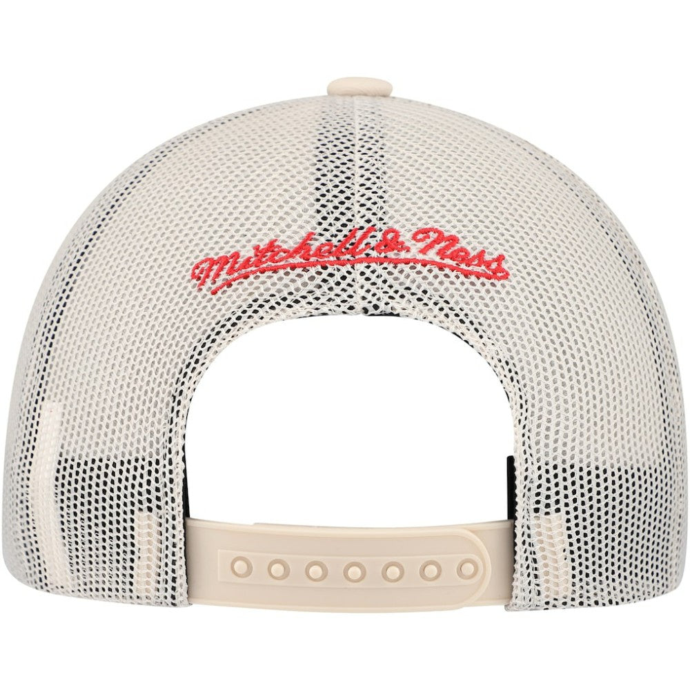 NHL Chicago Blackhawks Mitchell & Ness Foam Front Trucker Adjustable Hat - Cream