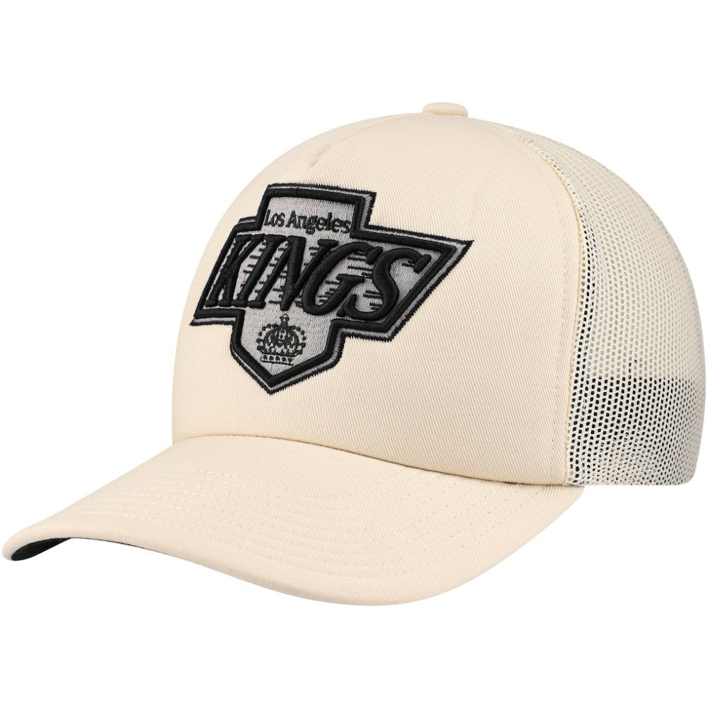 NHL Los Angeles Kings Mitchell & Ness Foam Front Trucker Adjustable Hat - Cream