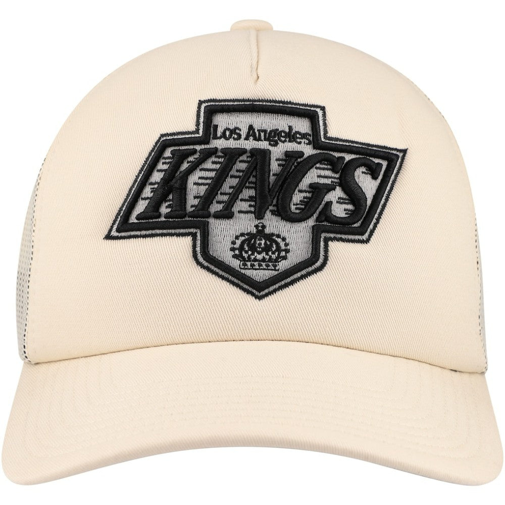 NHL Los Angeles Kings Mitchell & Ness Foam Front Trucker Adjustable Hat - Cream