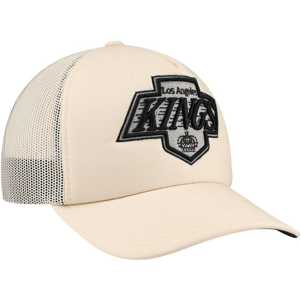 NHL Los Angeles Kings Mitchell & Ness Foam Front Trucker Adjustable Hat - Cream