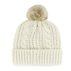 Cleveland Browns '47 Women's Meeko Cuffed Knit Hat with Pom Cream
