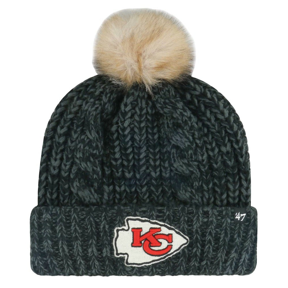 Kansas City Chiefs '47 Women's Meeko Cuffed Knit Hat with Pom Black